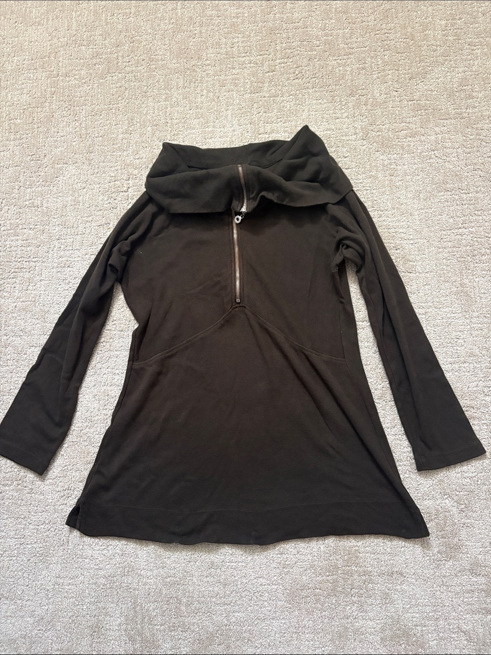 Soft Surroundings Olive Green Cotton Pullover Womens Medium Fall Winter Cozy